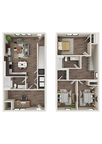 Floor plan The Blue Heron Townhome + Den