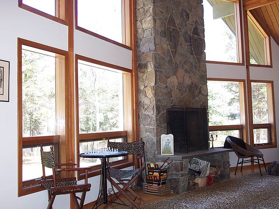 fireplace and window wall