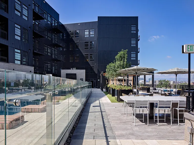 Outdoor courtyard with grilling area