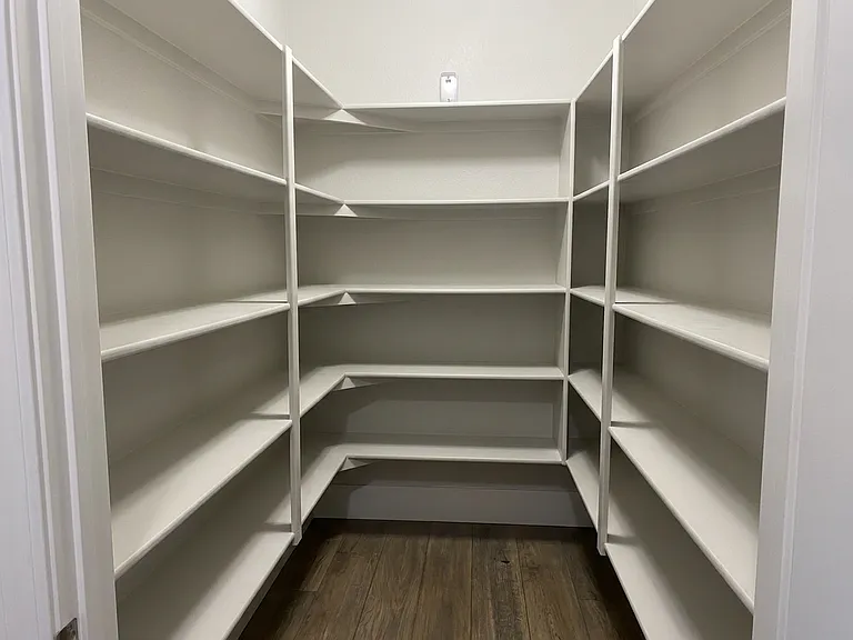 Massive pantry. There will likely be various pantry items left from previous guests.