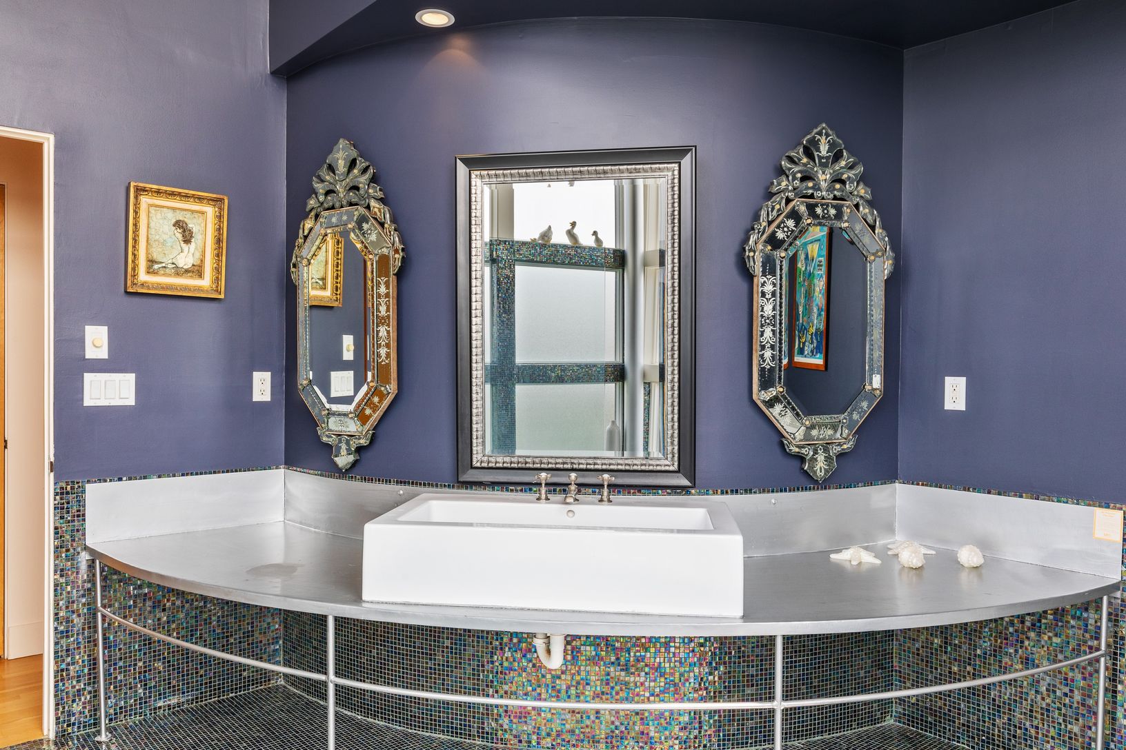  Primary bathroom with stainless steel sink