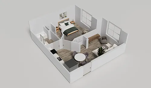 Floor plan Smaller one bedroom