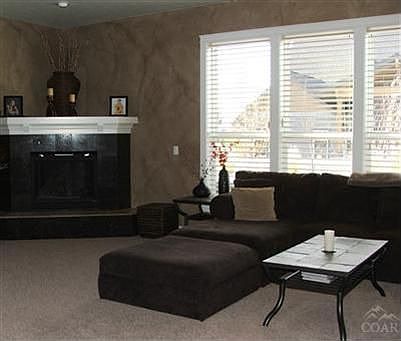 Living room with gas fireplace