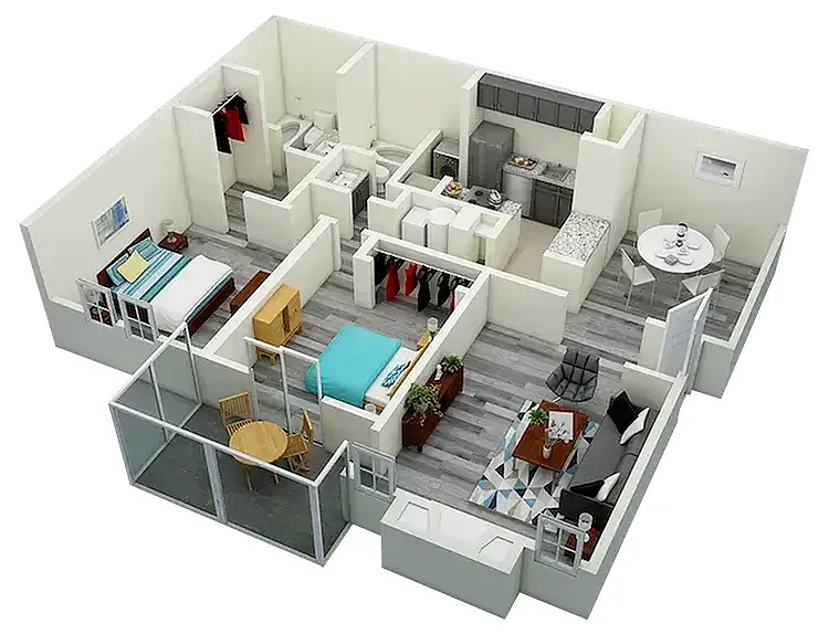 Floor plan Vetra Research Park Two Bedroom