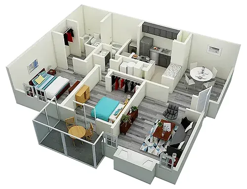 Floor plan Vetra Research Park Two Bedroom