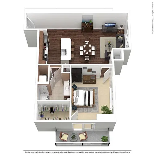 Floor plan BHP-A4 | 1 Bed | 1 Bath