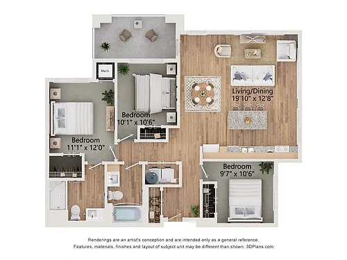 Floor plan 3AV (Audio/Visual Accessible)