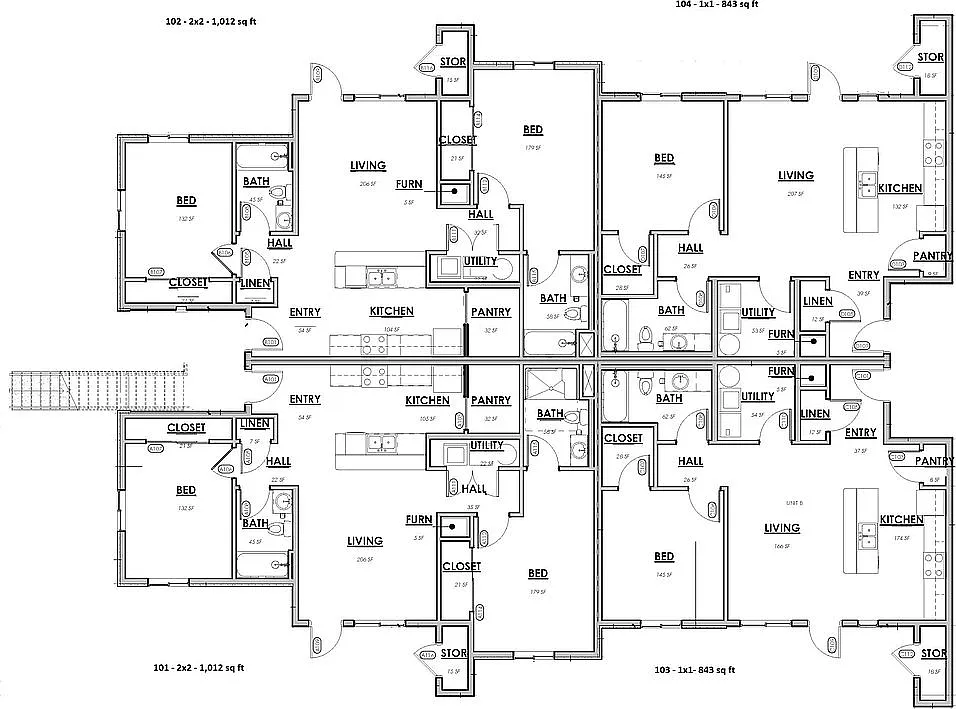 Floor plan 2 bed 2 bath 1095 sf