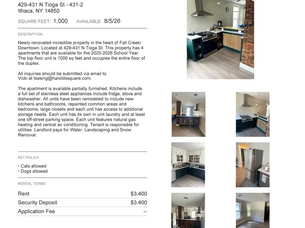 431 N Tioga St #2, Ithaca, NY 14850