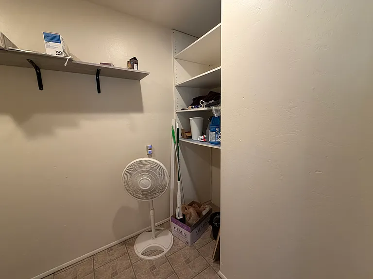 Extra storage in laundry room.