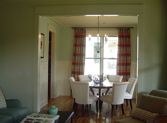 Looking from front door into study and dining room