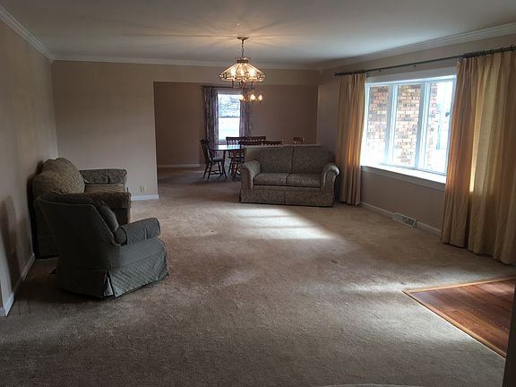 Living room and dining room