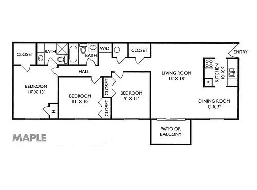 Floor plan Maple 3X2