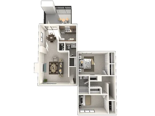 Floor plan 2 Bedroom Townhome