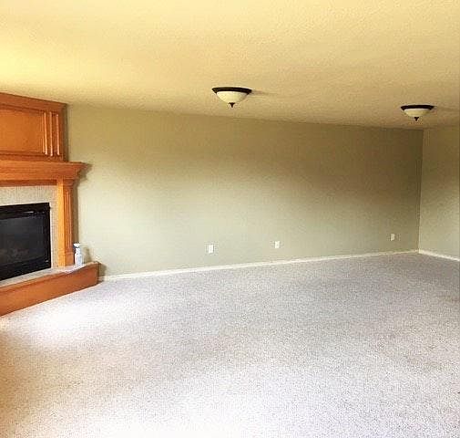 Downstairs Living Area & Fireplace