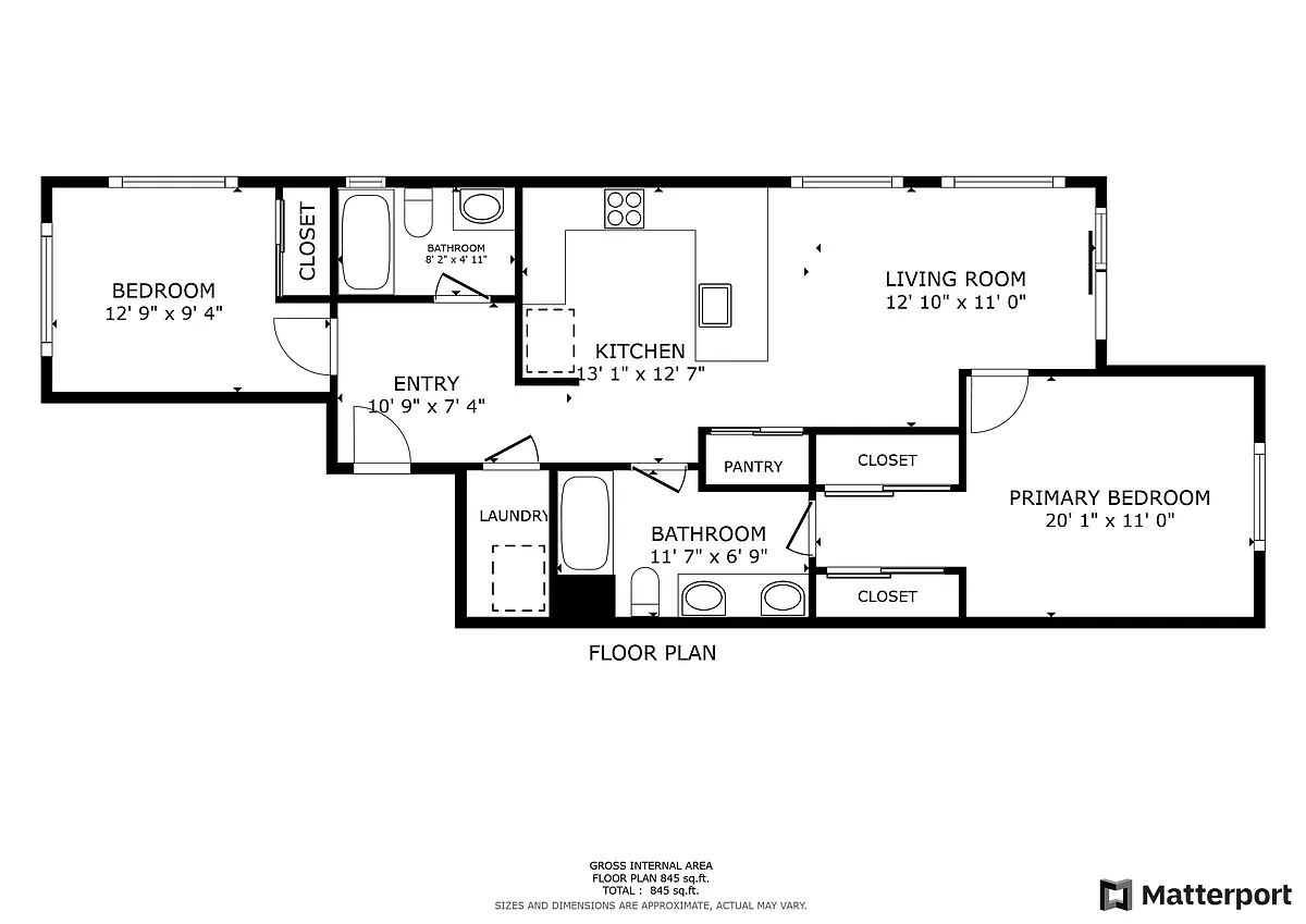 Floor plan 2 Bed 2 Bath