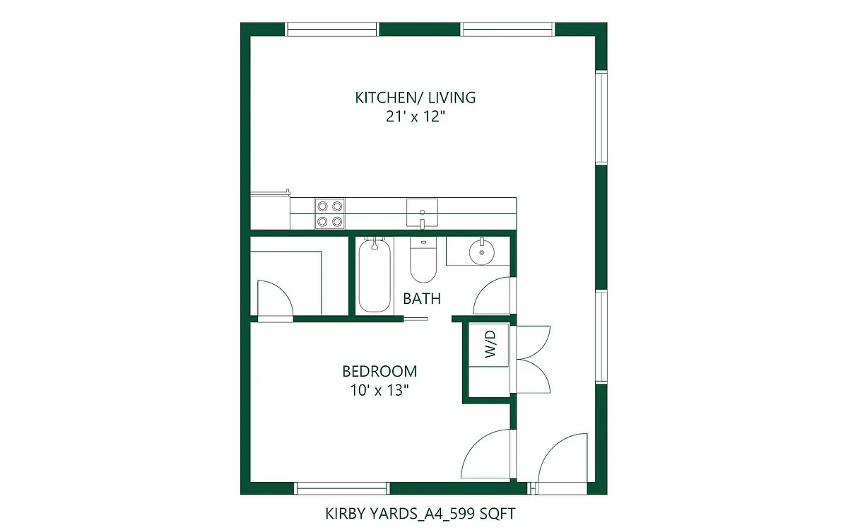 Floor plan 1 bed 1 bath