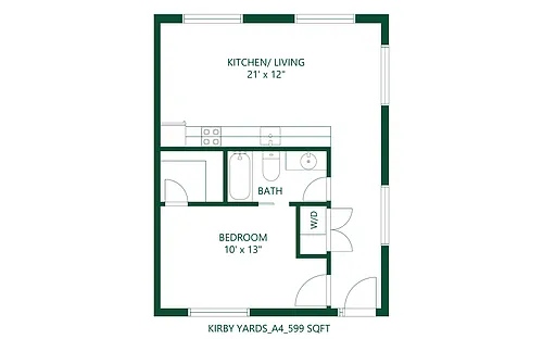 Floor plan 1 bed 1 bath
