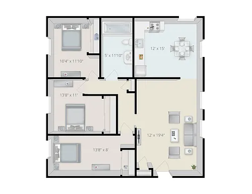 Floor plan 3 Bedroom