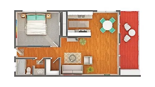 Floor plan Fairmont 1x1