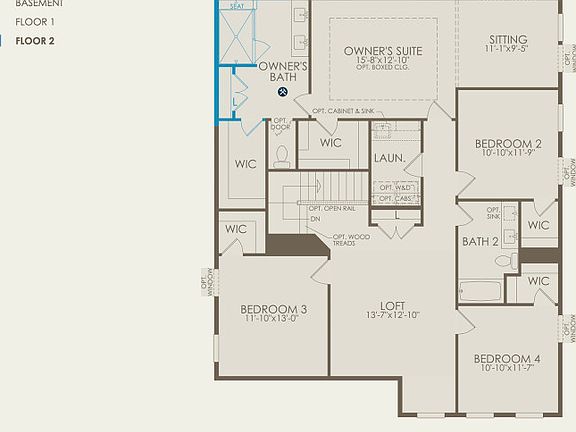 Continental Floor Plan, Quick Move-In Home, Floor 2