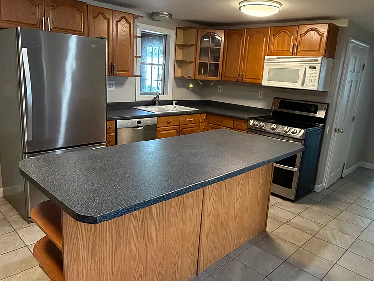 Large kitchen with Island and plenty of counter space