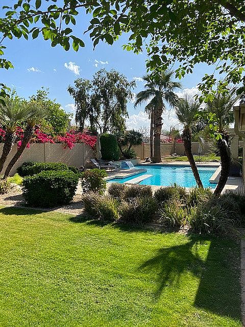 View of pool from the west