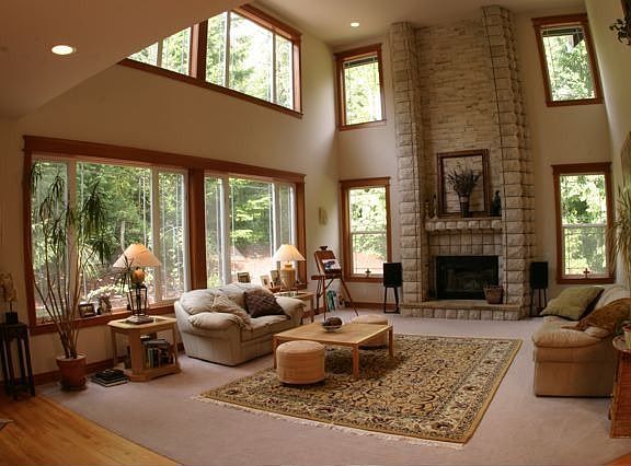 Great Room with Floor to Ceiling Fireplace