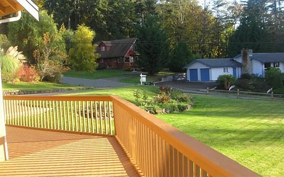 View of front yard from deck