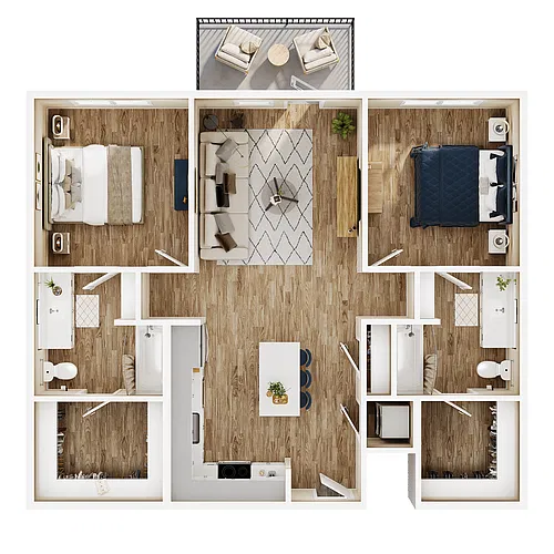 Floor plan The Palmetto 2x2