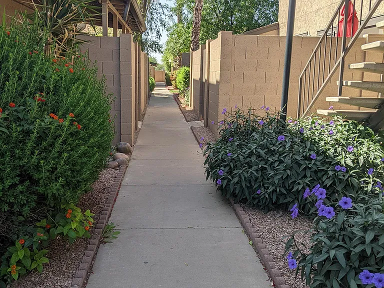 Walk way, stairs up to condo.