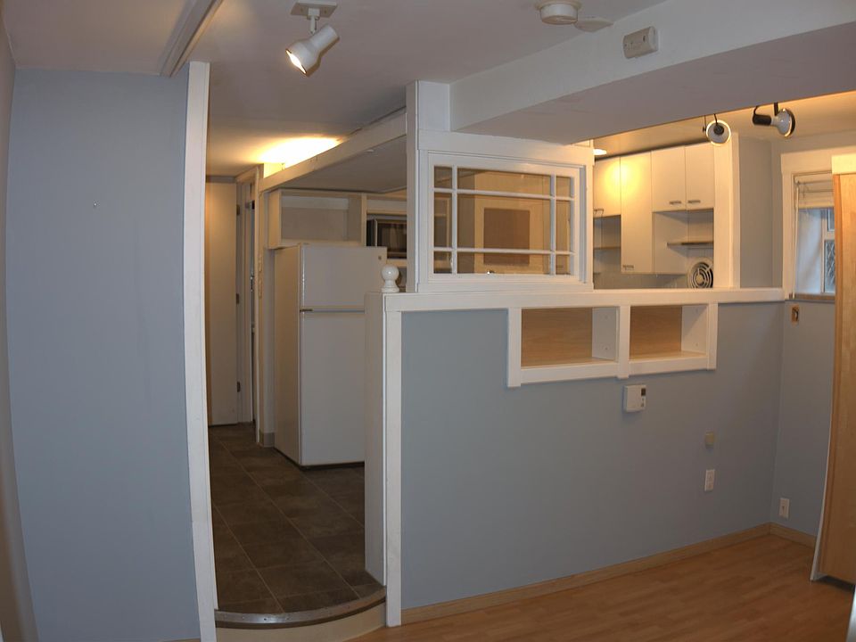 Living area looking into kitchen