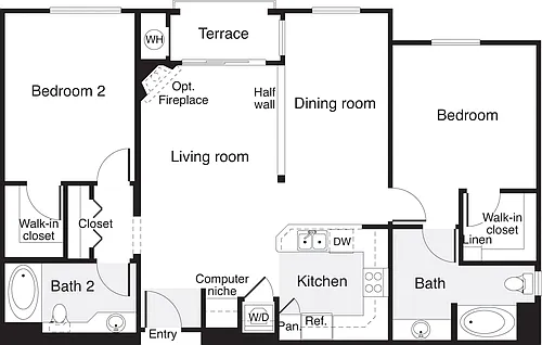 Floor plan 2 Bedrooms D