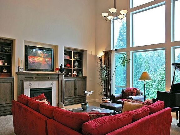 Family room with built-ins