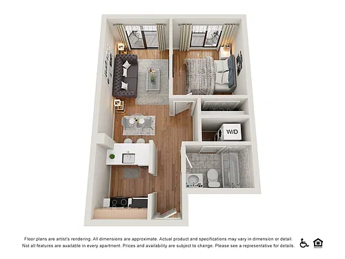 Floor plan 1 Bedroom Renovated