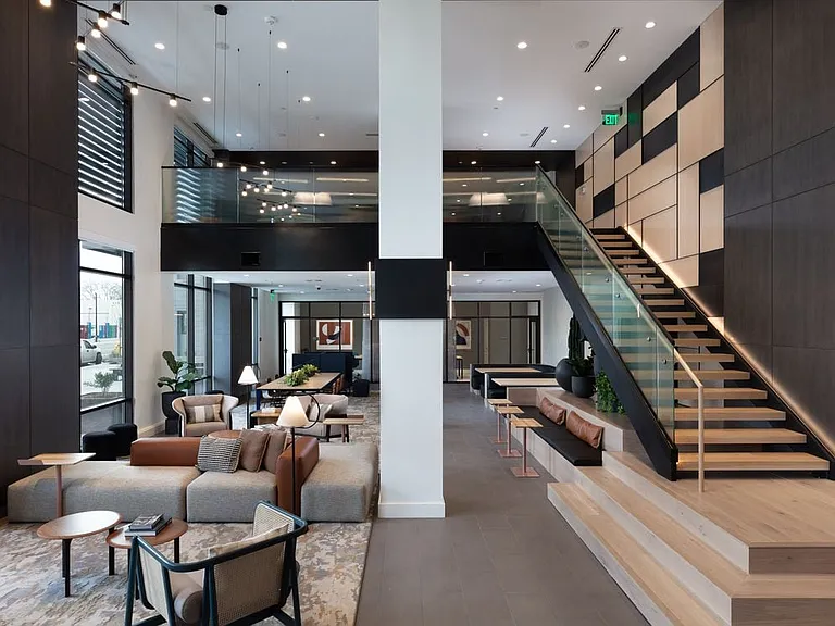 Work lounge with multiple seating options