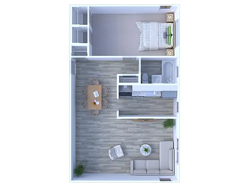 Floor plan 1 BR - 1 BTH