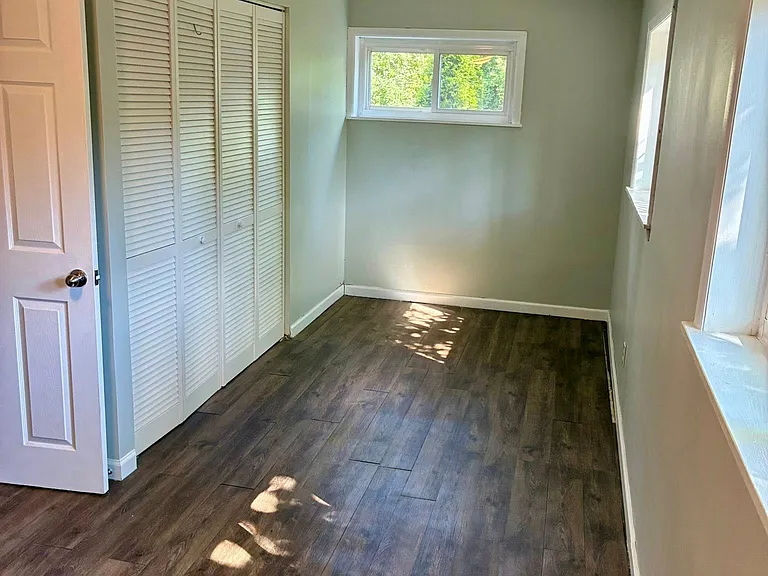 Lower level bedroom 2; medium sized. Large closet shown in this pic.