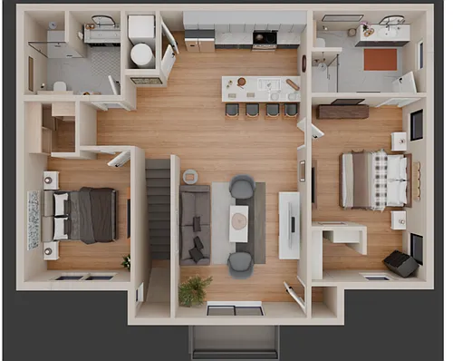Floor plan 2BD 2BA