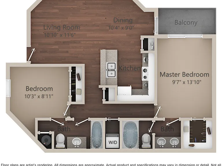 Regal Parc - B3 - 2 Beds - 2 Baths - 991 Sq. ft.