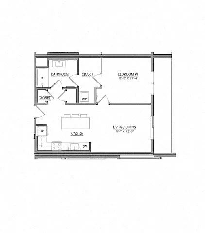 Floor plan Block A1AC | 1 Bed | 1 Bath