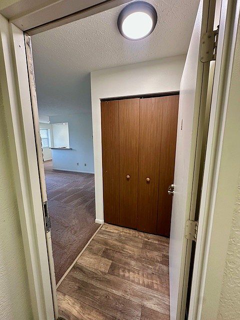 Entry of 2205 A from the hallway- entry closet closed ahead