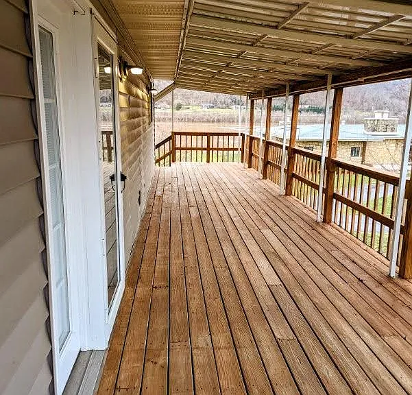 spacious covered porch