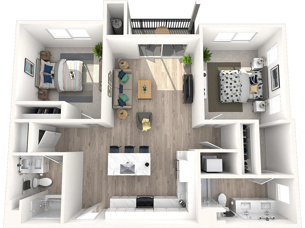 Floor plan Two Bed Two Bath A