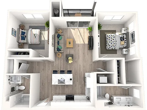 Floor plan Two Bed Two Bath A