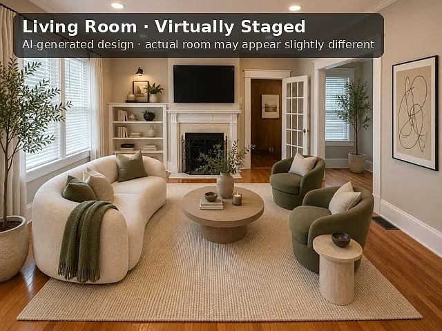 We created this AI-rendered design to help you picture the space furnished. For inspiration only _ furniture and decor aren't included, and the real room may differ in features and proportions. See the unedited photos for the room's true condition.