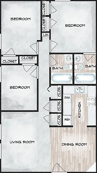 3 Bedroom Floorplan 3 Bedroom Floorplan
