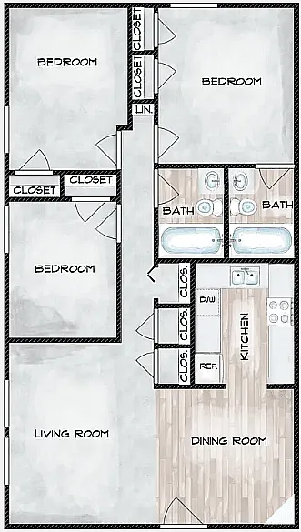 Floor plan Platinum 3BR 2BA