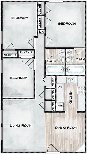 Floor plan Platinum 3BR 2BA
