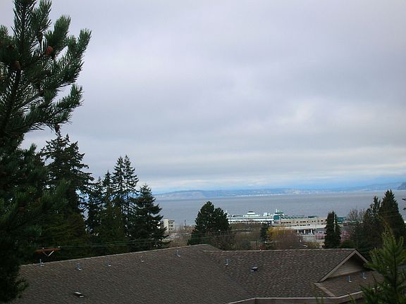 View from front windows looking out toward the Edmonds ferry dock